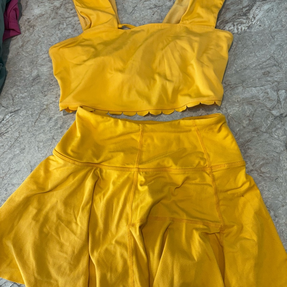 FP Movement by Free People Bright Yellow Athletic Skater Set